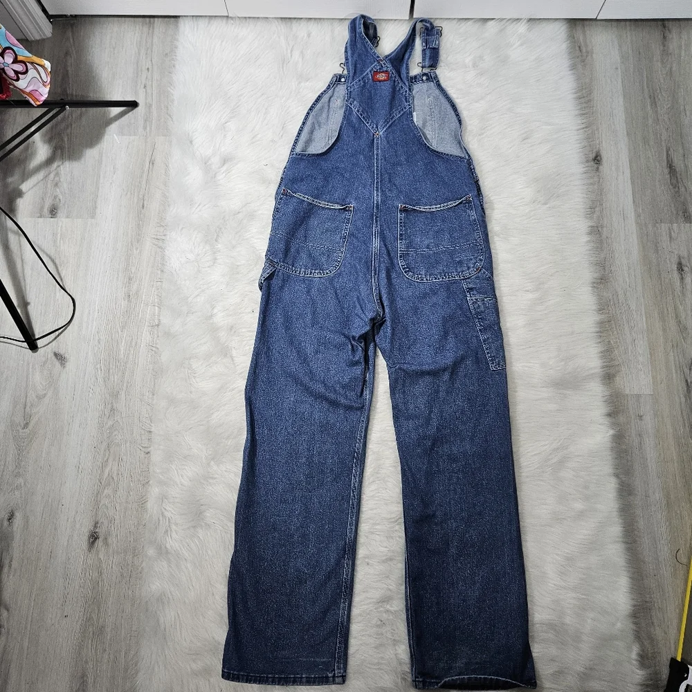Y2K DICKIES Men's Blue Denim Overalls - Picture 4 of 9